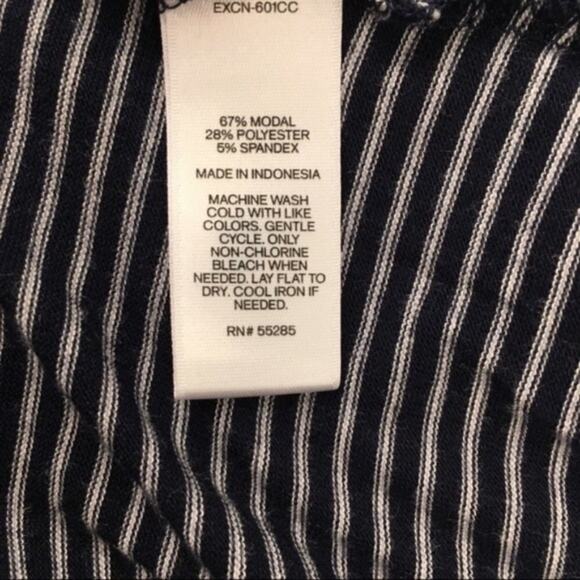 Express Navy Striped Off Shoulder Top Small - Picture 4 of 6